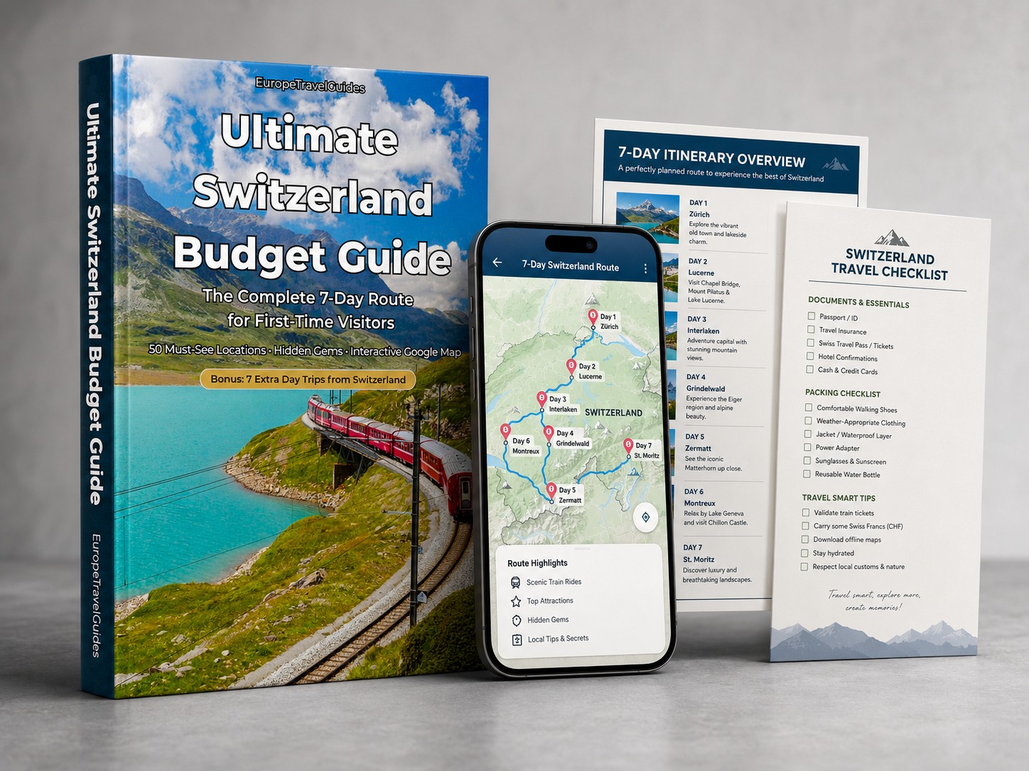 Ultimate Switzerland Budget Guide 3D mockup